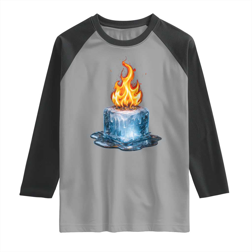 Subtle Anti Ice Raglan Shirt Ice Melting Satire Political Humor TS10 Sport Gray Black Print Your Wear