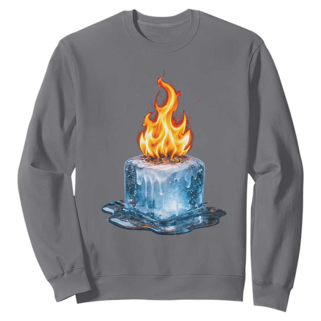 Subtle Anti Ice Sweatshirt Ice Melting Satire Political Humor TS10 Charcoal Print Your Wear