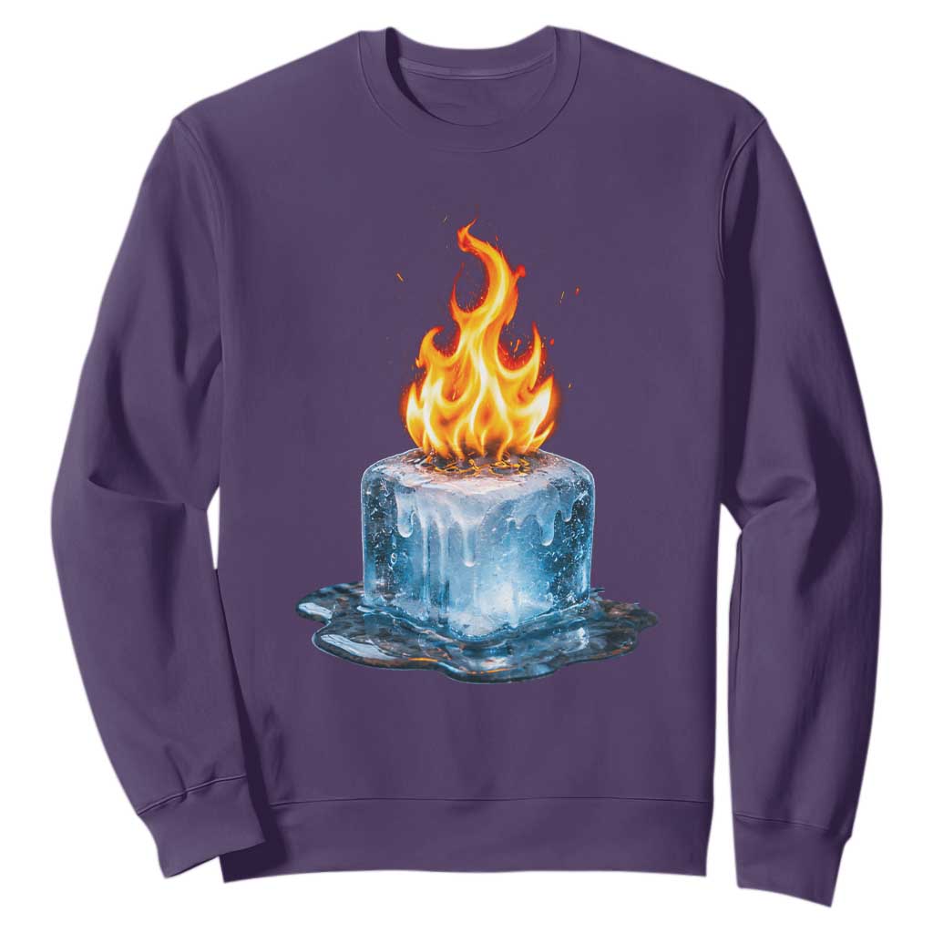 Subtle Anti Ice Sweatshirt Ice Melting Satire Political Humor TS10 Purple Print Your Wear