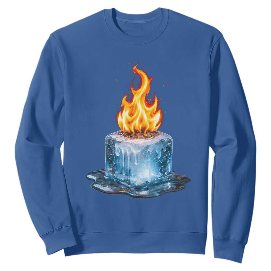 Subtle Anti Ice Sweatshirt Ice Melting Satire Political Humor TS10 Royal Blue Print Your Wear