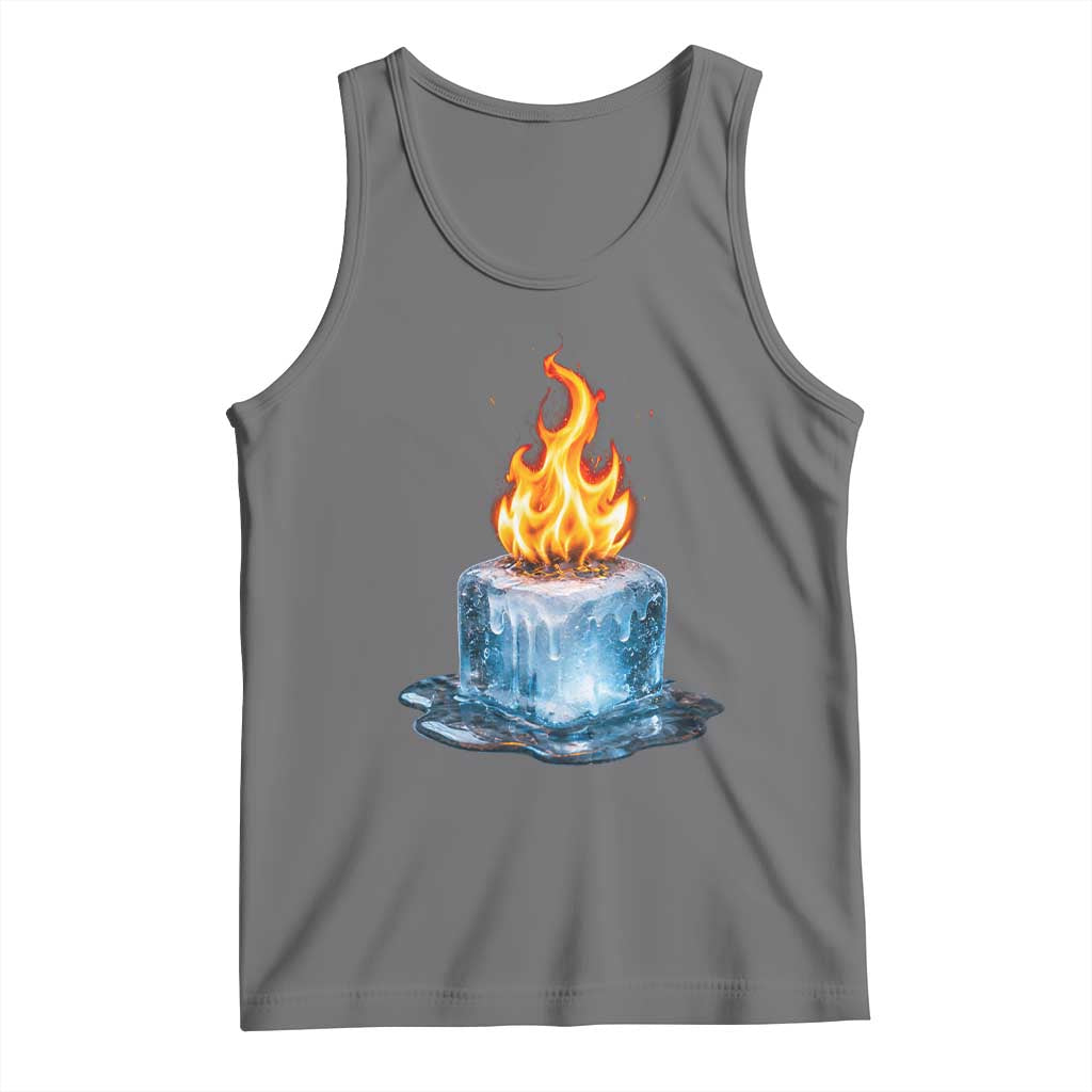 Subtle Anti Ice Tank Top Ice Melting Satire Political Humor TS10 Black Heather Print Your Wear