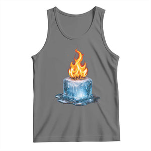 Subtle Anti Ice Tank Top Ice Melting Satire Political Humor TS10 Black Heather Print Your Wear