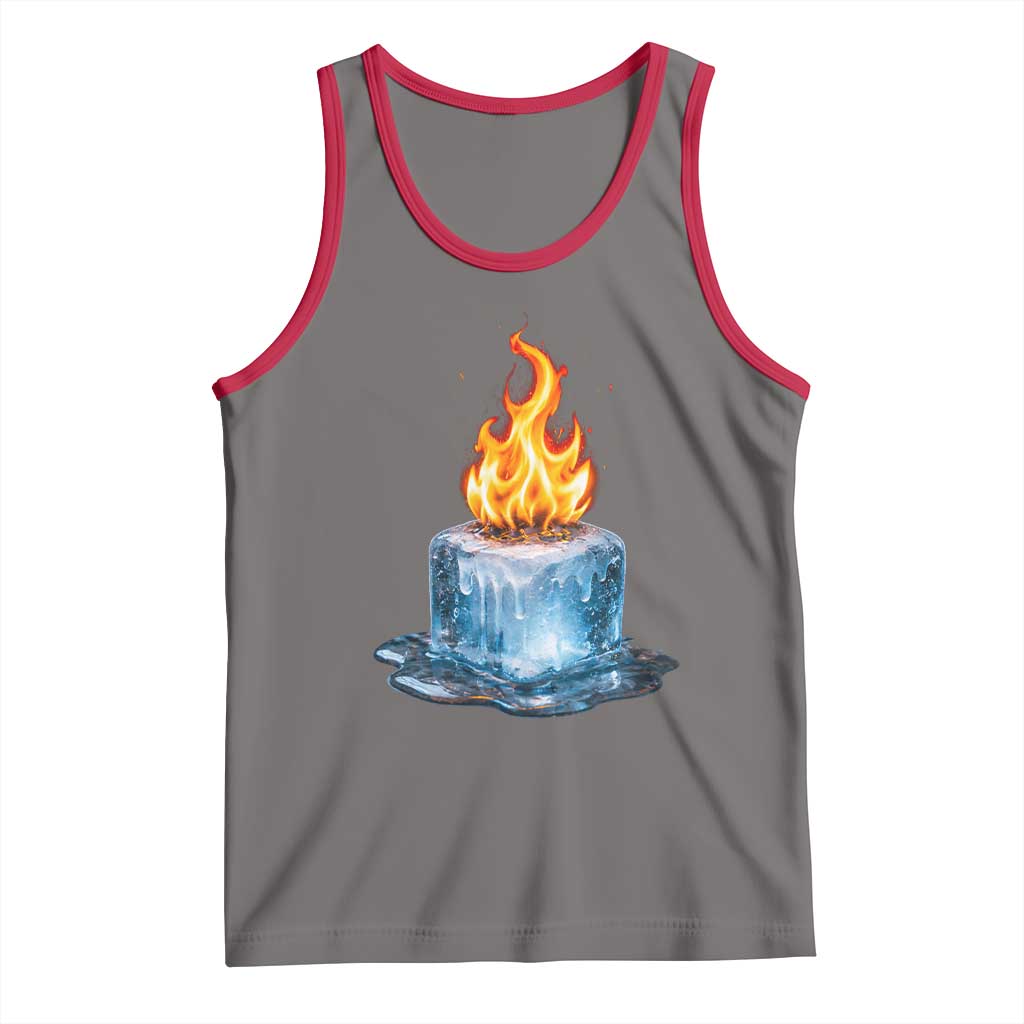 Subtle Anti Ice Tank Top Ice Melting Satire Political Humor TS10 Deep Heather Red Print Your Wear