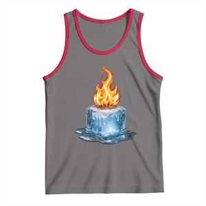 Subtle Anti Ice Tank Top Ice Melting Satire Political Humor TS10 Deep Heather Red Print Your Wear