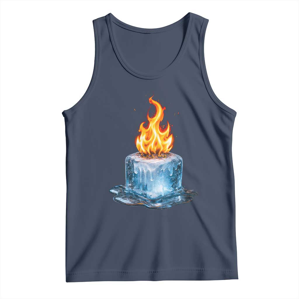 Subtle Anti Ice Tank Top Ice Melting Satire Political Humor TS10 Navy Print Your Wear