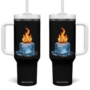Subtle Anti Ice Tumbler With Handle Ice Melting Satire Political Humor TS10 One Size: 40 oz Black Print Your Wear