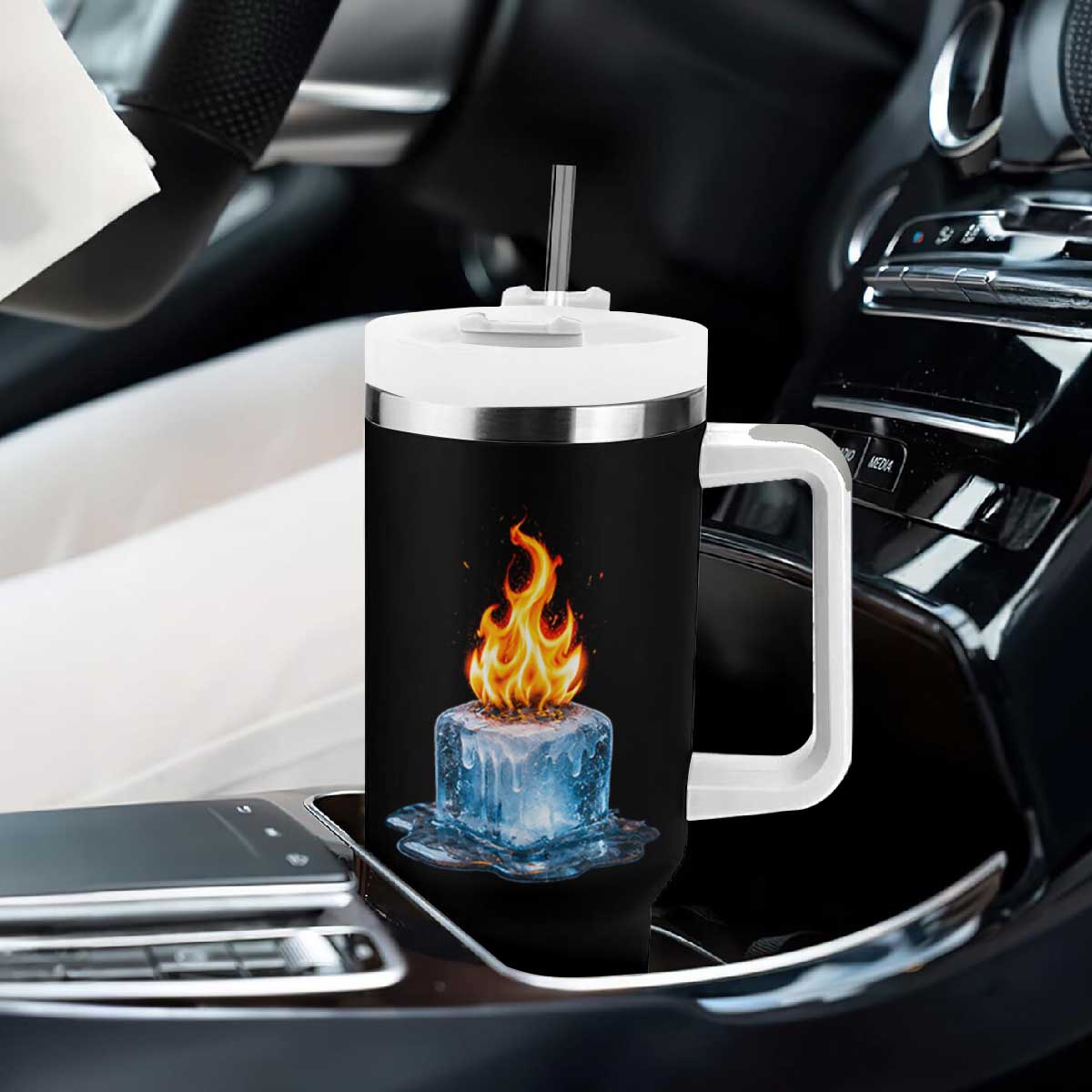 Subtle Anti Ice Tumbler With Handle Ice Melting Satire Political Humor TS10 Print Your Wear