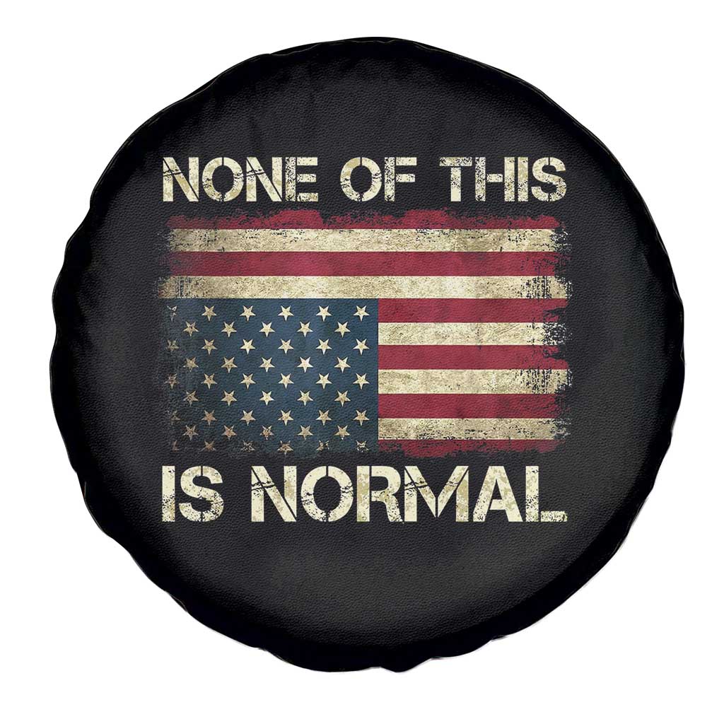 None of This Is Normal Spare Tire Cover Retro Upside Down American Flag TS10 Print Your Wear