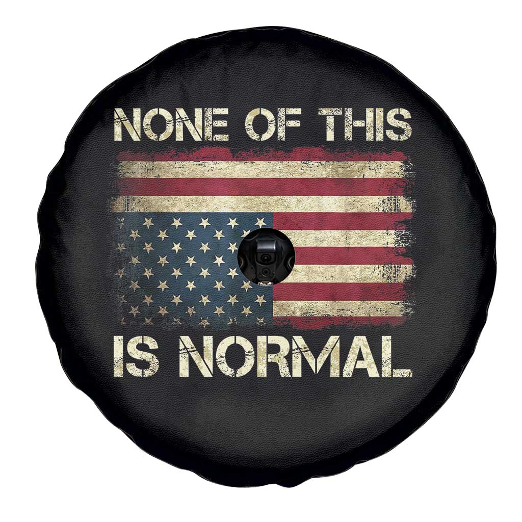 None of This Is Normal Spare Tire Cover Retro Upside Down American Flag TS10 Print Your Wear