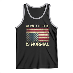 None of This Is Normal Tank Top Retro Upside Down American Flag TS10 Black Athletic Heather Print Your Wear
