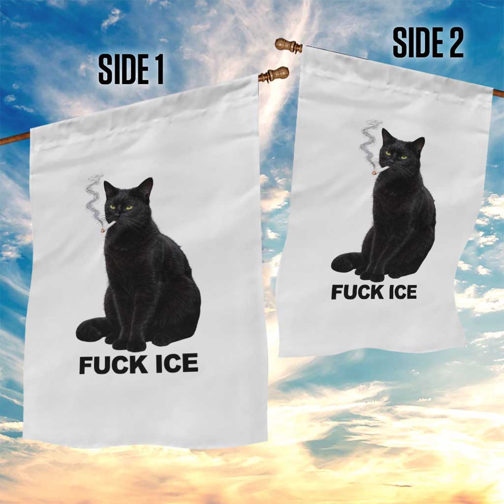 Fck Ice Smoking Cat Garden Flag Subtle FDT Black Cat Meme TS10 Print Your Wear