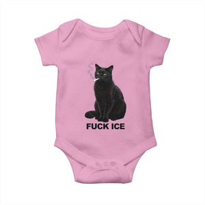 Fck Ice Smoking Cat Baby Onesie Subtle FDT Black Cat Meme TS10 Light Pink Print Your Wear