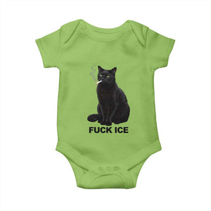 Fck Ice Smoking Cat Baby Onesie Subtle FDT Black Cat Meme TS10 Lime Print Your Wear