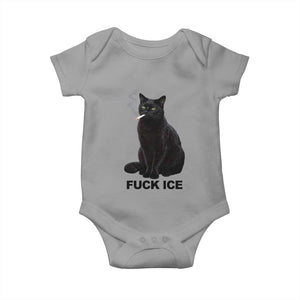 Fck Ice Smoking Cat Baby Onesie Subtle FDT Black Cat Meme TS10 Sport Gray Print Your Wear