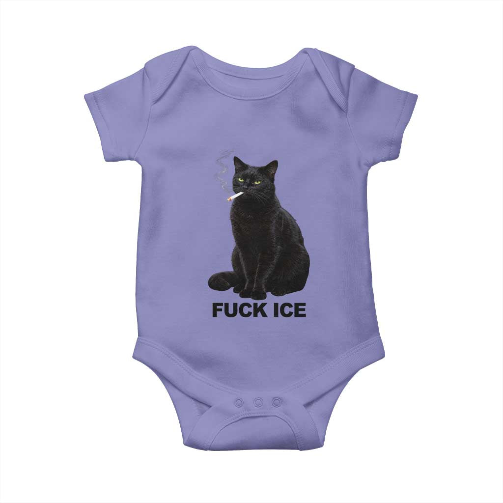 Fck Ice Smoking Cat Baby Onesie Subtle FDT Black Cat Meme TS10 Violet Print Your Wear