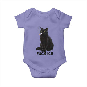Fck Ice Smoking Cat Baby Onesie Subtle FDT Black Cat Meme TS10 Violet Print Your Wear