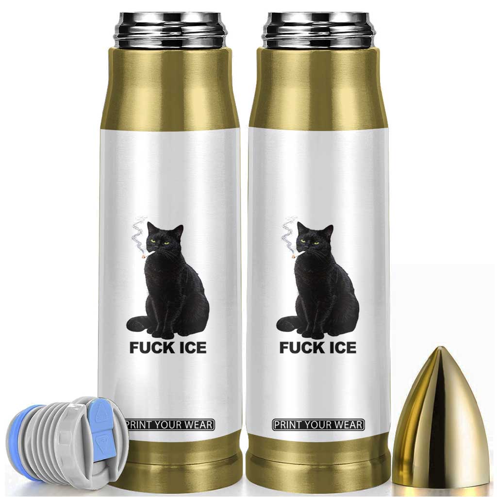 Fck Ice Smoking Cat Bullet Tumbler Subtle FDT Black Cat Meme TS10 White Print Your Wear