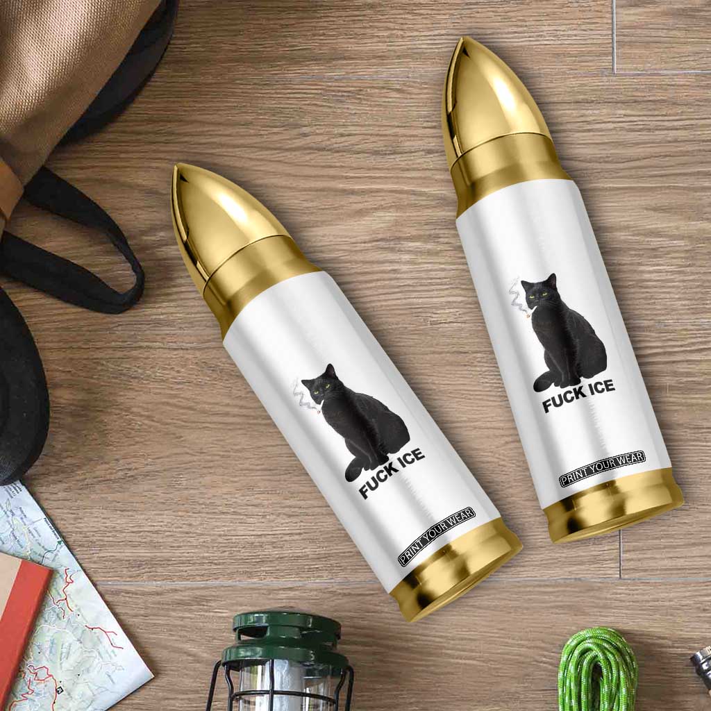 Fck Ice Smoking Cat Bullet Tumbler Subtle FDT Black Cat Meme TS10 Print Your Wear