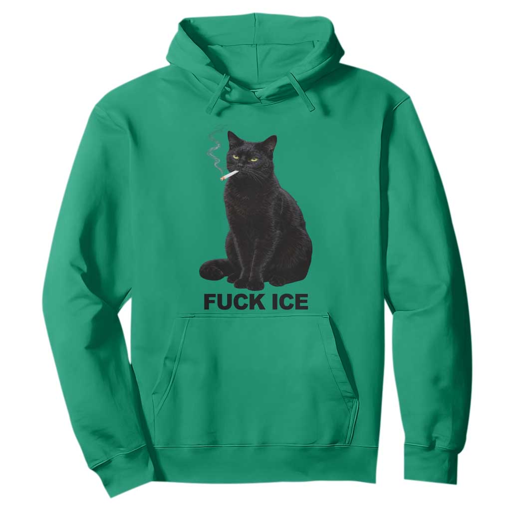 Fck Ice Smoking Cat Hoodie Subtle FDT Black Cat Meme TS10 Irish Green Print Your Wear