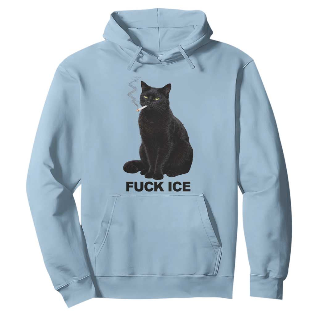 Fck Ice Smoking Cat Hoodie Subtle FDT Black Cat Meme TS10 Light Blue Print Your Wear