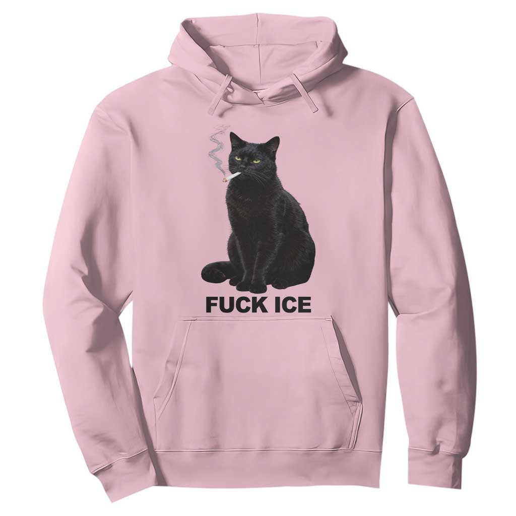 Fck Ice Smoking Cat Hoodie Subtle FDT Black Cat Meme TS10 Light Pink Print Your Wear