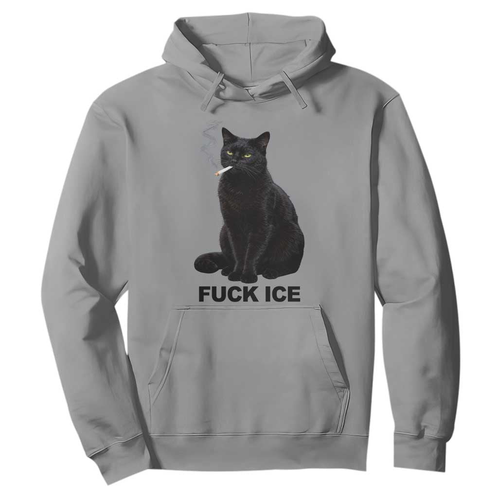 Fck Ice Smoking Cat Hoodie Subtle FDT Black Cat Meme TS10 Sport Gray Print Your Wear