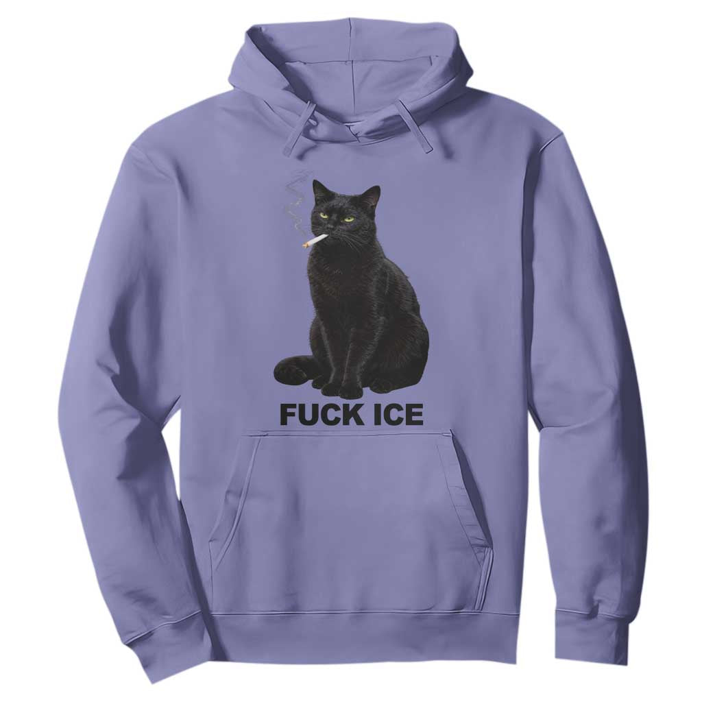 Fck Ice Smoking Cat Hoodie Subtle FDT Black Cat Meme TS10 Violet Print Your Wear