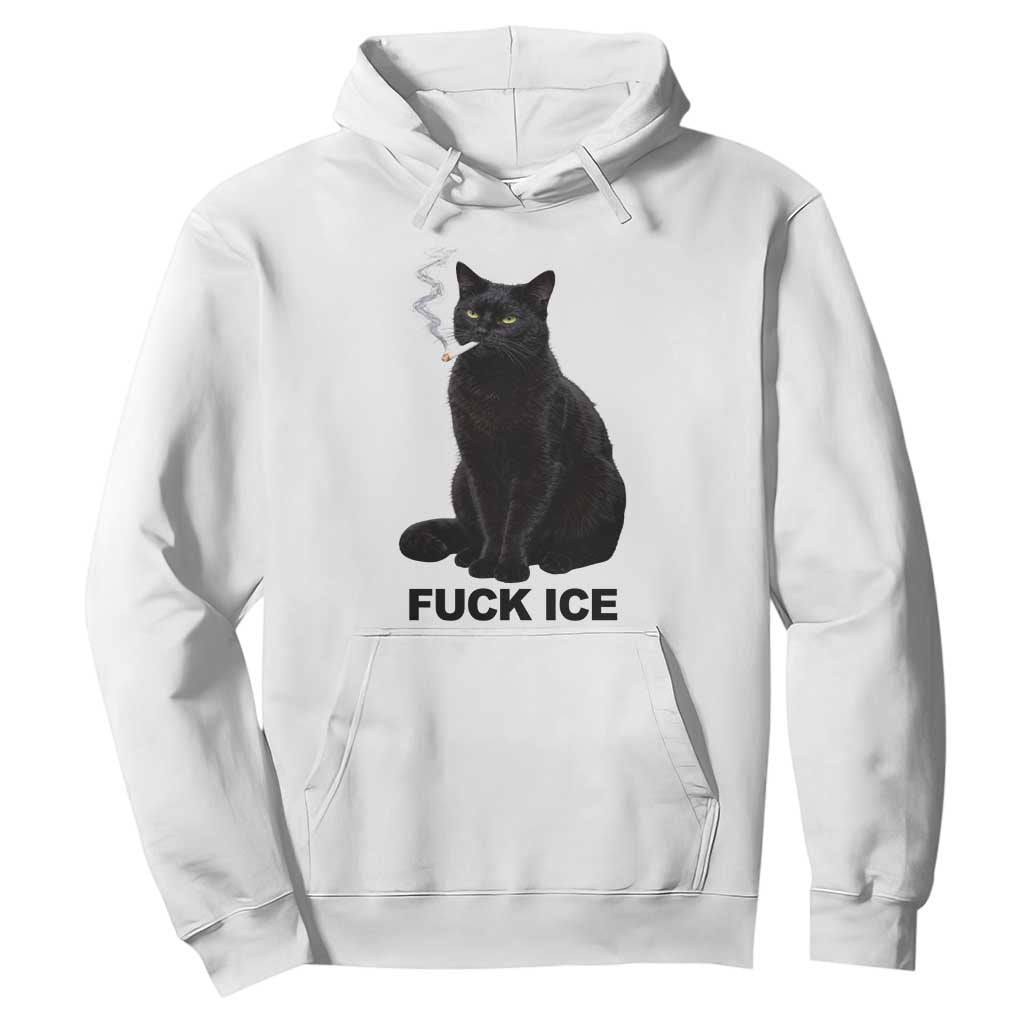 Fck Ice Smoking Cat Hoodie Subtle FDT Black Cat Meme TS10 White Print Your Wear