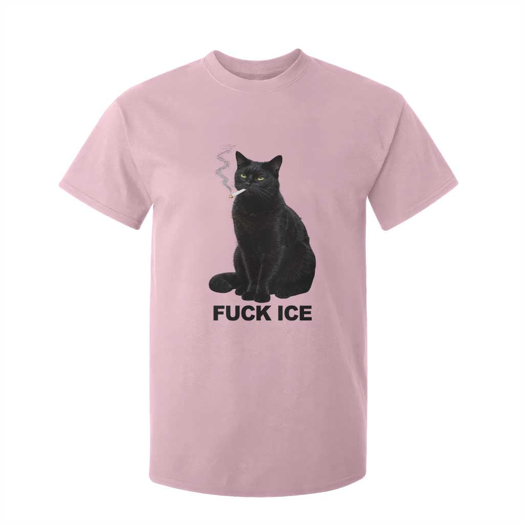 Fck Ice Smoking Cat T Shirt For Kid Subtle FDT Black Cat Meme TS10 Light Pink Print Your Wear