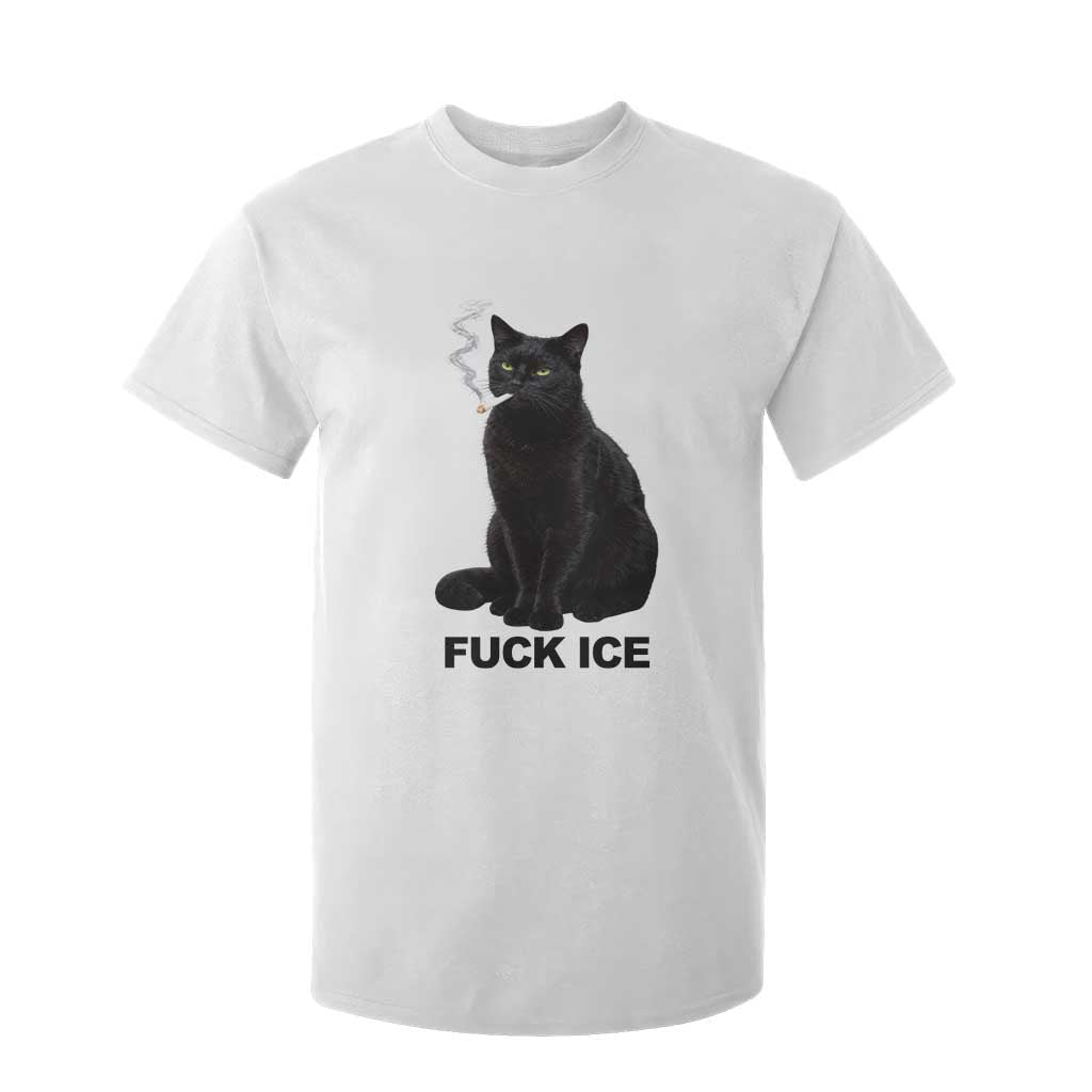 Fck Ice Smoking Cat T Shirt For Kid Subtle FDT Black Cat Meme TS10 White Print Your Wear