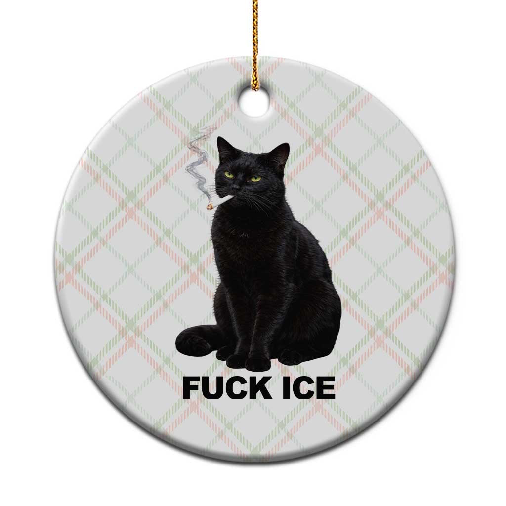 Fck Ice Smoking Cat Ceramic Ornament Subtle FDT Black Cat Meme TS10 1pc Christmas Plaid Print Your Wear