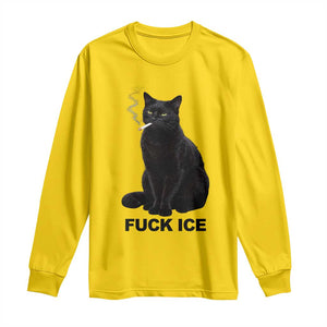 Fck Ice Smoking Cat Long Sleeve Shirt Subtle FDT Black Cat Meme TS10 Daisy Print Your Wear