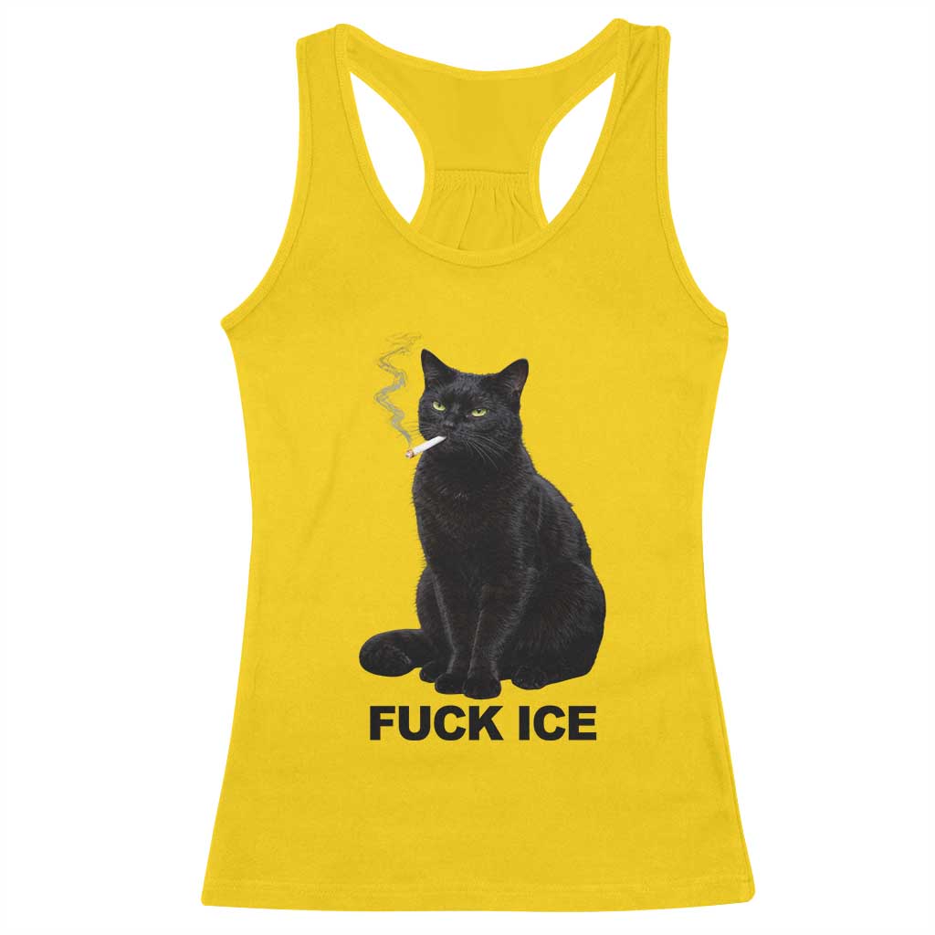 Fck Ice Smoking Cat Racerback Tank Top Subtle FDT Black Cat Meme TS10 Daisy Print Your Wear