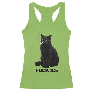 Fck Ice Smoking Cat Racerback Tank Top Subtle FDT Black Cat Meme TS10 Lime Print Your Wear