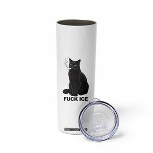 Fck Ice Smoking Cat Skinny Tumbler Subtle FDT Black Cat Meme TS10 Print Your Wear
