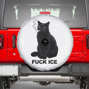 Fck Ice Smoking Cat Spare Tire Cover Subtle FDT Black Cat Meme TS10 White Print Your Wear