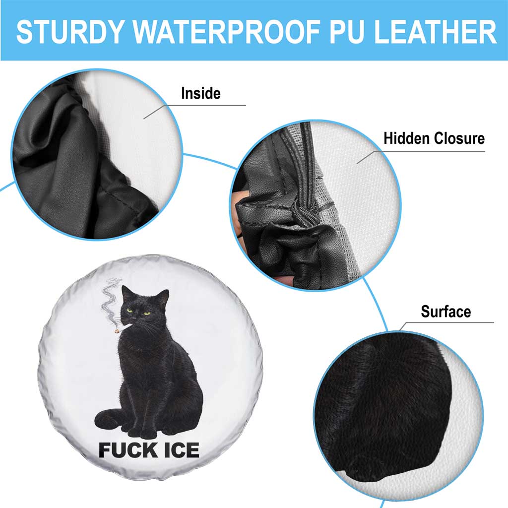 Fck Ice Smoking Cat Spare Tire Cover Subtle FDT Black Cat Meme TS10 Print Your Wear