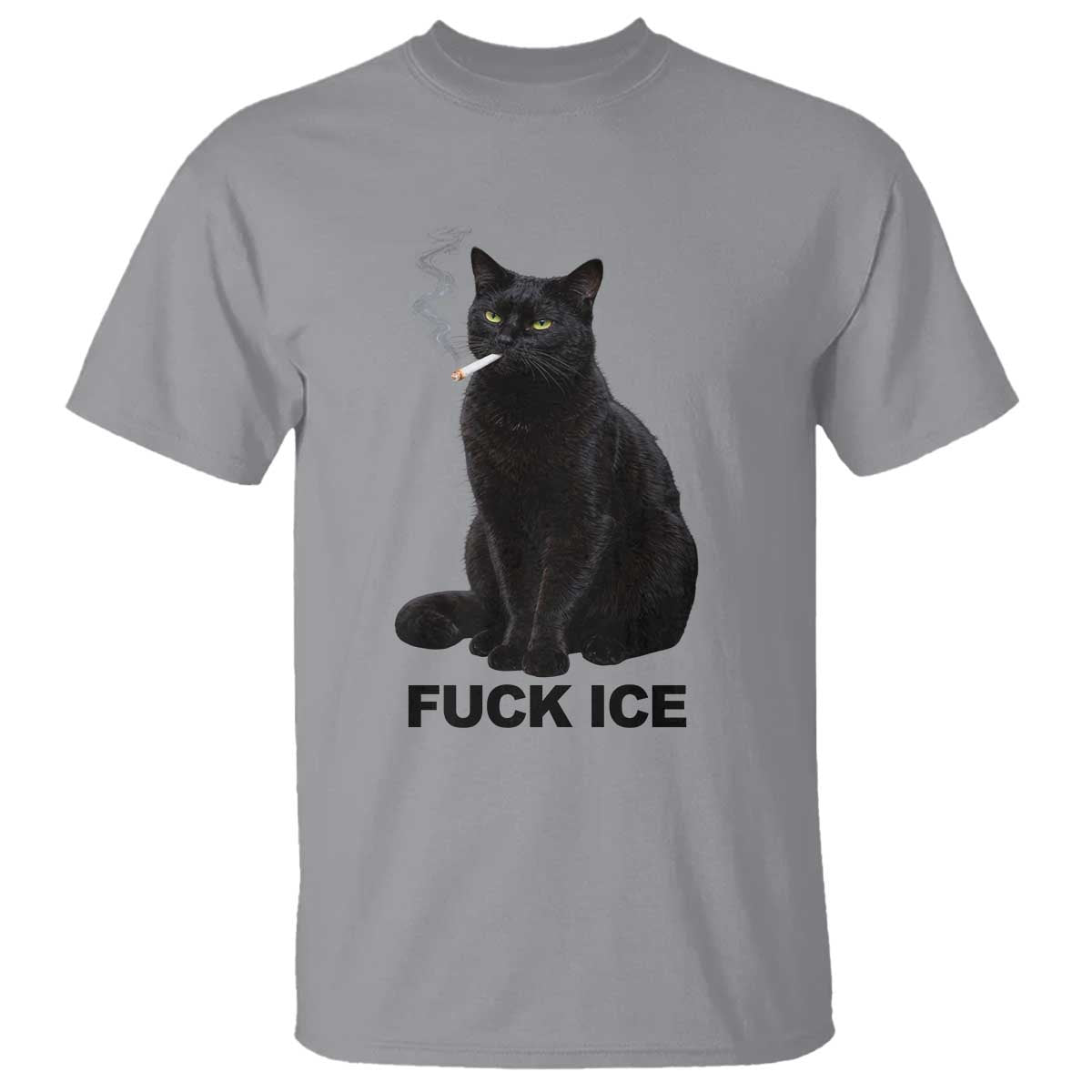 Fck Ice Smoking Cat T Shirt Subtle FDT Black Cat Meme TS10 Sport Gray Print Your Wear