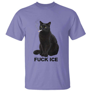 Fck Ice Smoking Cat T Shirt Subtle FDT Black Cat Meme TS10 Violet Print Your Wear