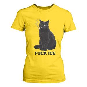 Fck Ice Smoking Cat T Shirt For Women Subtle FDT Black Cat Meme TS10 Daisy Print Your Wear