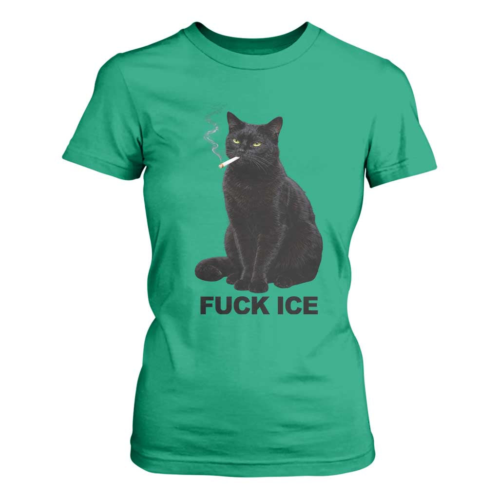 Fck Ice Smoking Cat T Shirt For Women Subtle FDT Black Cat Meme TS10 Irish Green Print Your Wear