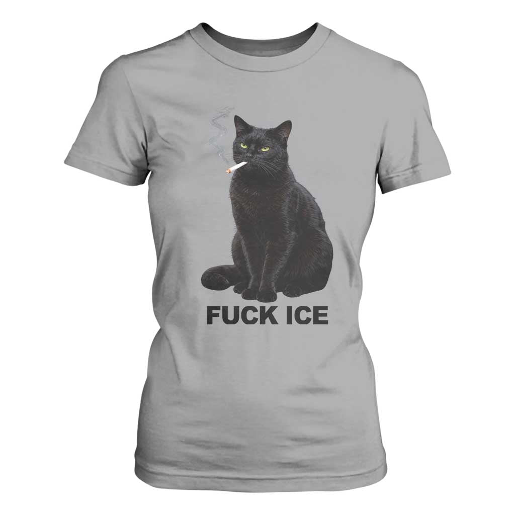 Fck Ice Smoking Cat T Shirt For Women Subtle FDT Black Cat Meme TS10 Sport Gray Print Your Wear