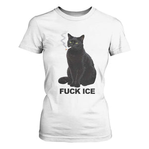 Fck Ice Smoking Cat T Shirt For Women Subtle FDT Black Cat Meme TS10 White Print Your Wear