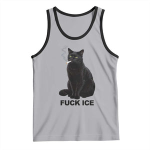 Fck Ice Smoking Cat Tank Top Subtle FDT Black Cat Meme TS10 Athletic Heather Black Print Your Wear