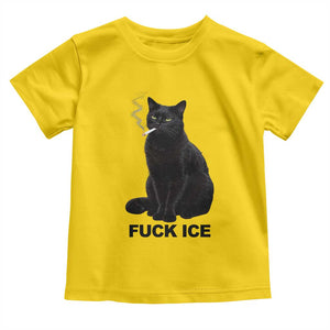 Fck Ice Smoking Cat Toddler T Shirt Subtle FDT Black Cat Meme TS10 Daisy Print Your Wear
