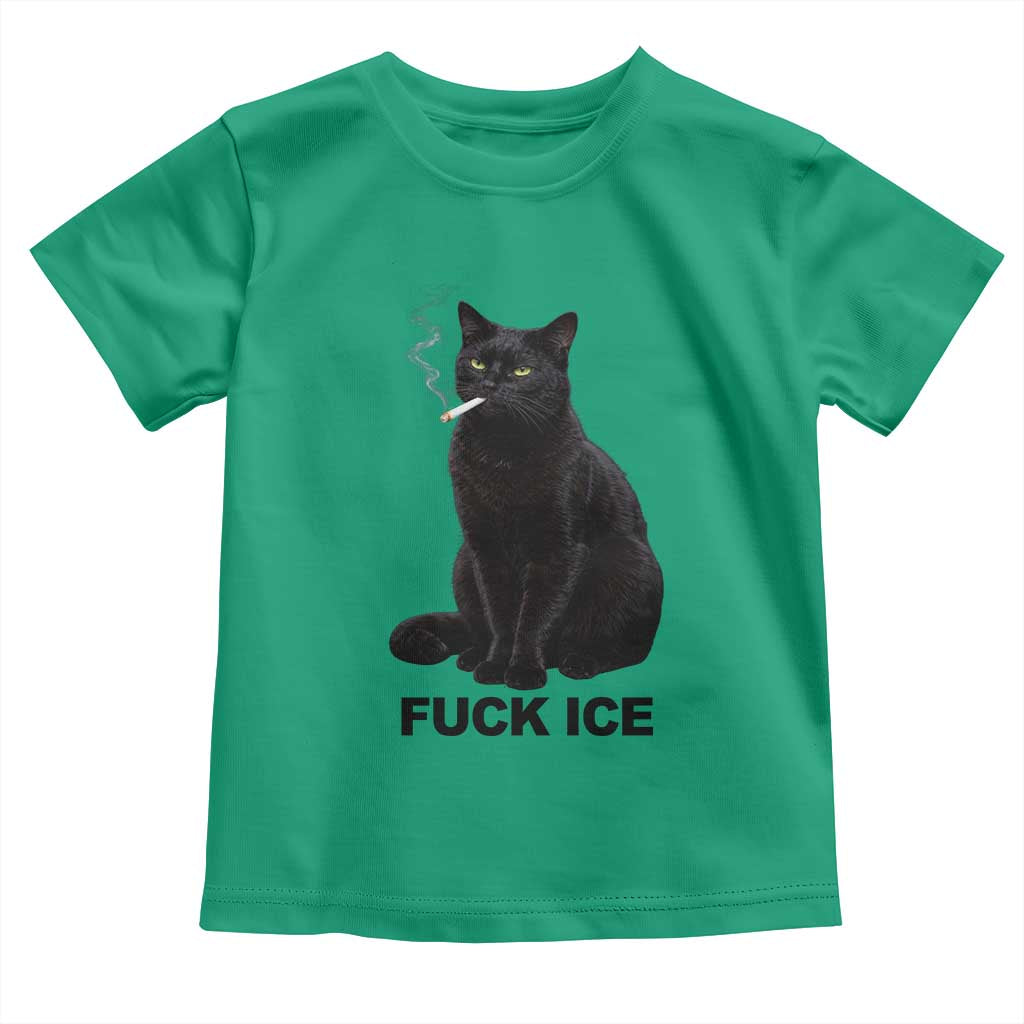 Fck Ice Smoking Cat Toddler T Shirt Subtle FDT Black Cat Meme TS10 Irish Green Print Your Wear