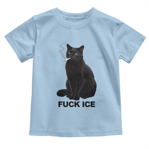 Fck Ice Smoking Cat Toddler T Shirt Subtle FDT Black Cat Meme TS10 Light Blue Print Your Wear