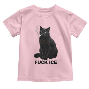 Fck Ice Smoking Cat Toddler T Shirt Subtle FDT Black Cat Meme TS10 Light Pink Print Your Wear