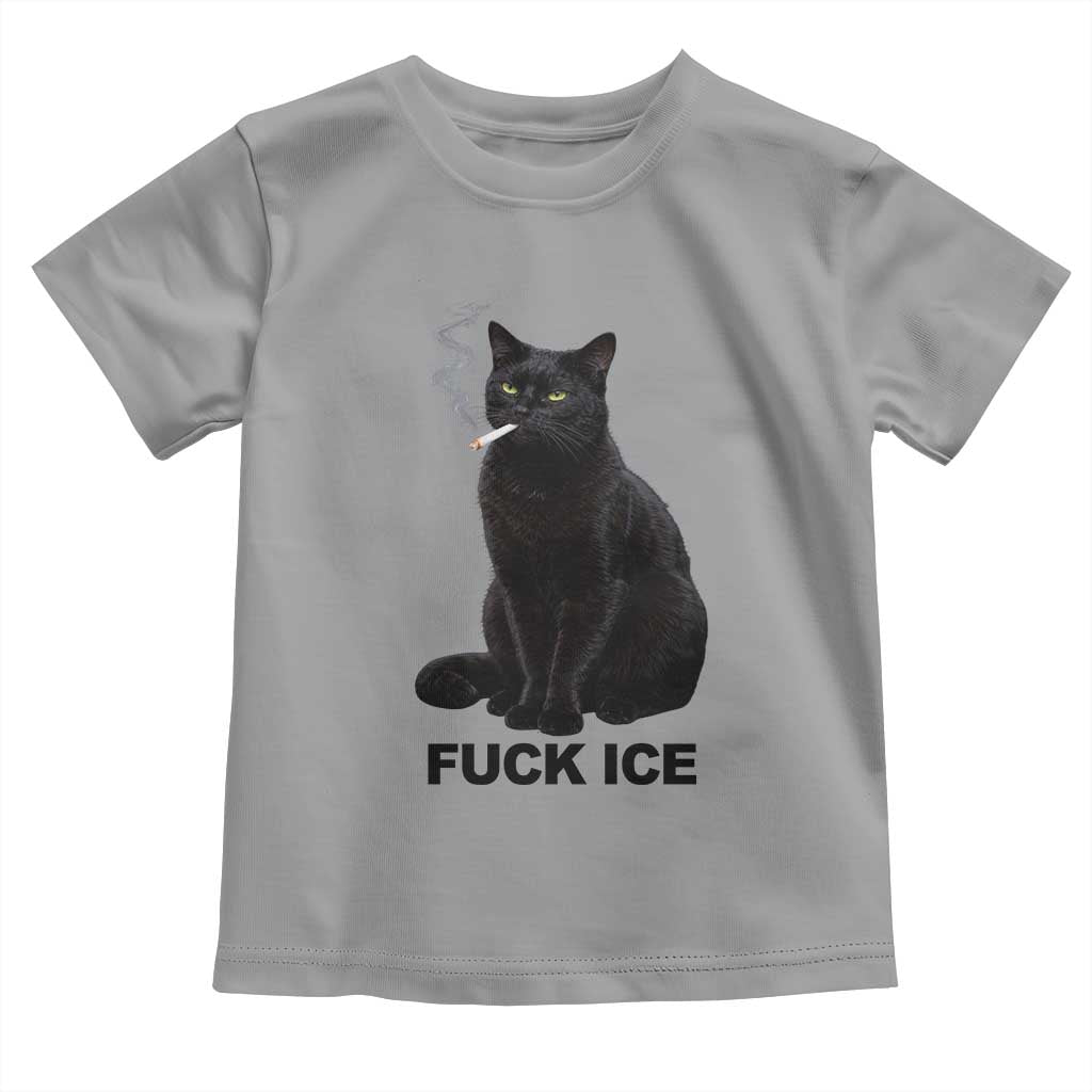 Fck Ice Smoking Cat Toddler T Shirt Subtle FDT Black Cat Meme TS10 Sport Gray Print Your Wear