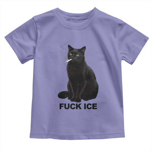 Fck Ice Smoking Cat Toddler T Shirt Subtle FDT Black Cat Meme TS10 Violet Print Your Wear